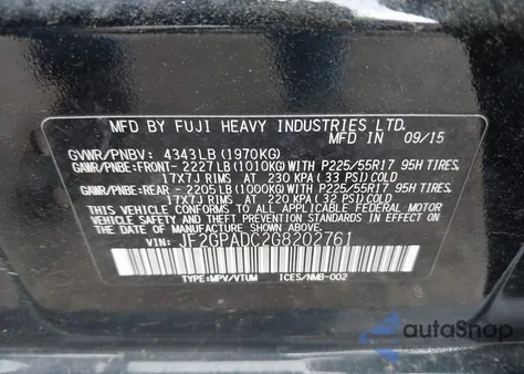 2016 Subaru Crosstrek Premium z USA, uszkodzony, nr VIN JF2GPADC2G8202761